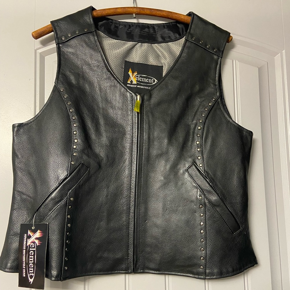 Womens Xelement Leather Riding Vest